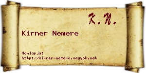 Kirner Nemere névjegykártya